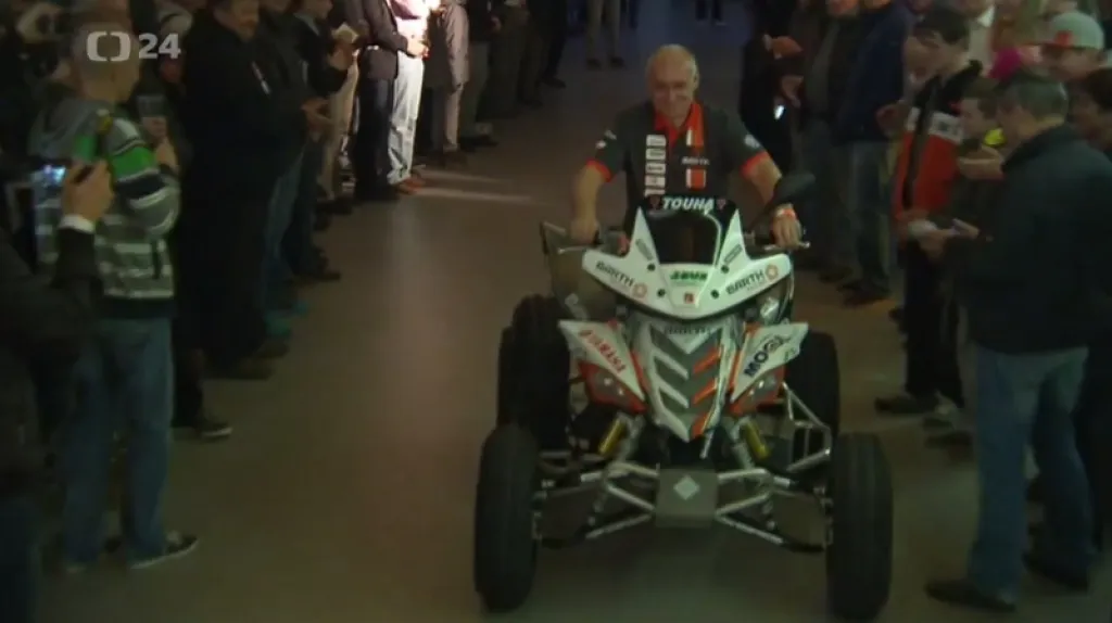 Josef Macháček za řidítky své čtyřkolky