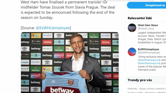 Souček přestoupí do West Hamu, klub využije opci