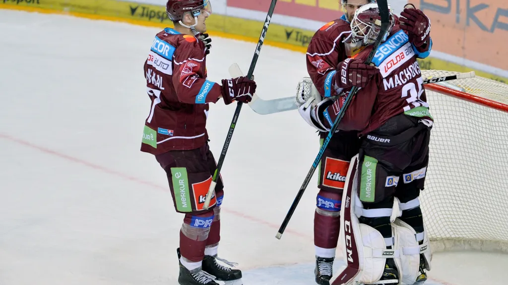 Radost hokejistů Sparty