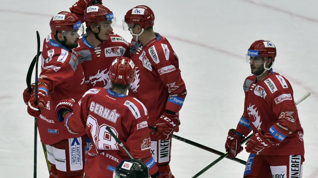 Radost hokejistů Třince