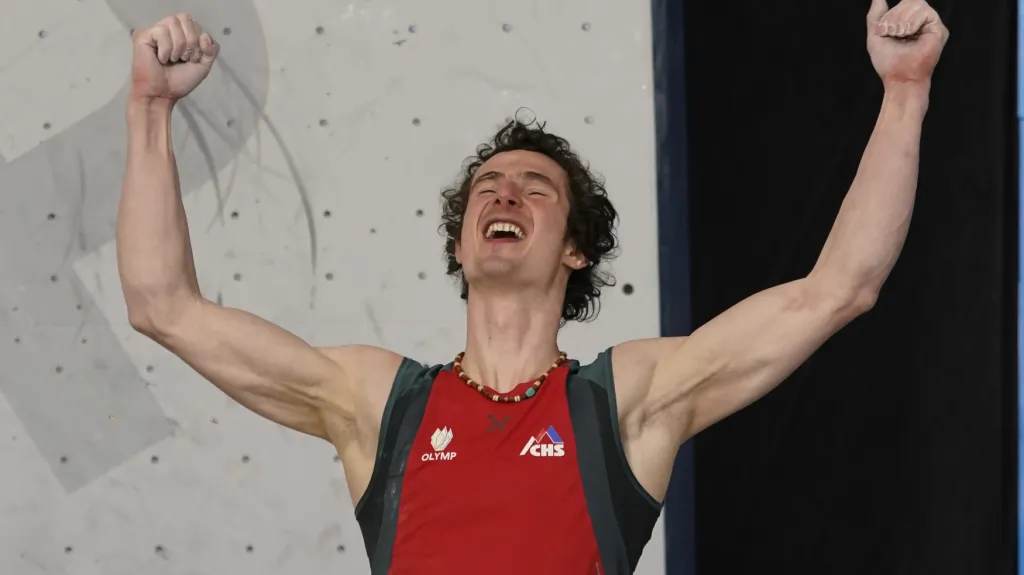 Adam Ondra slaví vítězství v Salt Lake City