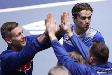 Tomáš Berdych na lavičce daviscupového týmu