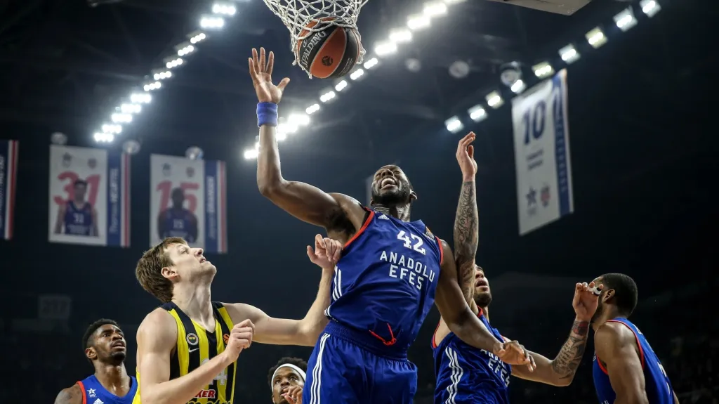 Jan Veselý z Fenerbahce Istanbul přihlíží koši Efesu