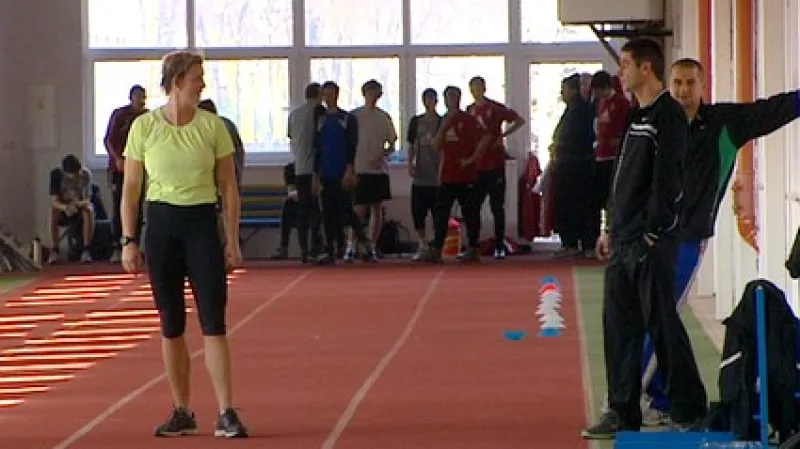 Barbora Špotáková při tréninku