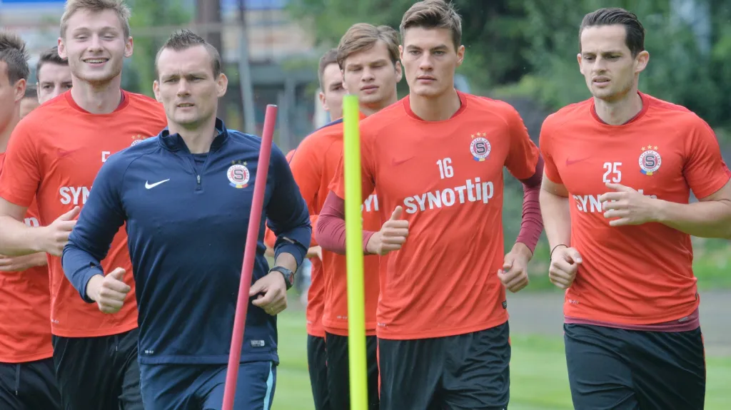 Trénink fotbalistů Sparty Praha