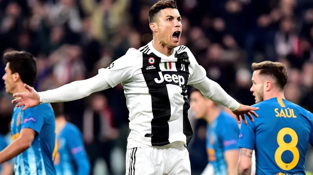 Cristiano Ronaldo slaví branku proti Atléticu Madrid