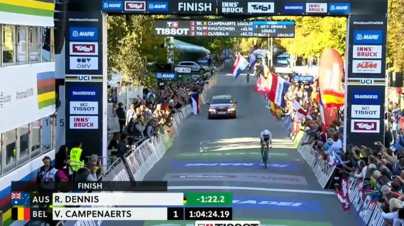 Dennis ovládl na MS časovku, Bárta dojel čtrnáctý