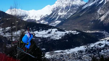 Záznam sjezdu lyžařů