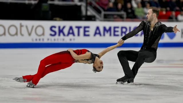Krátký program Metelkinové a Berulavy na Americké brusli