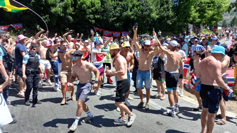 Jedna ze serpentin na Alpe d'Huez