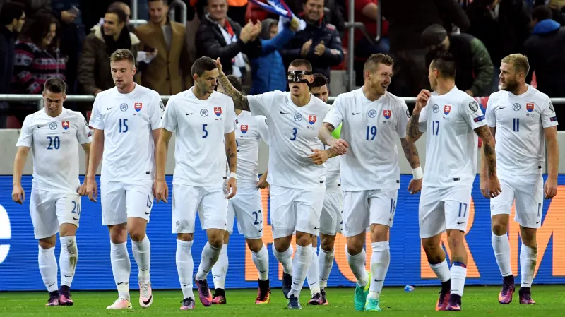 Oslavy slovenského gólu proti Skotsku
