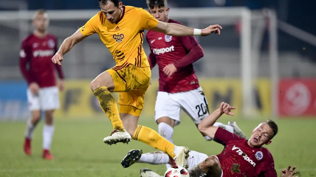 Jakub Podaný v utkání se Spartou