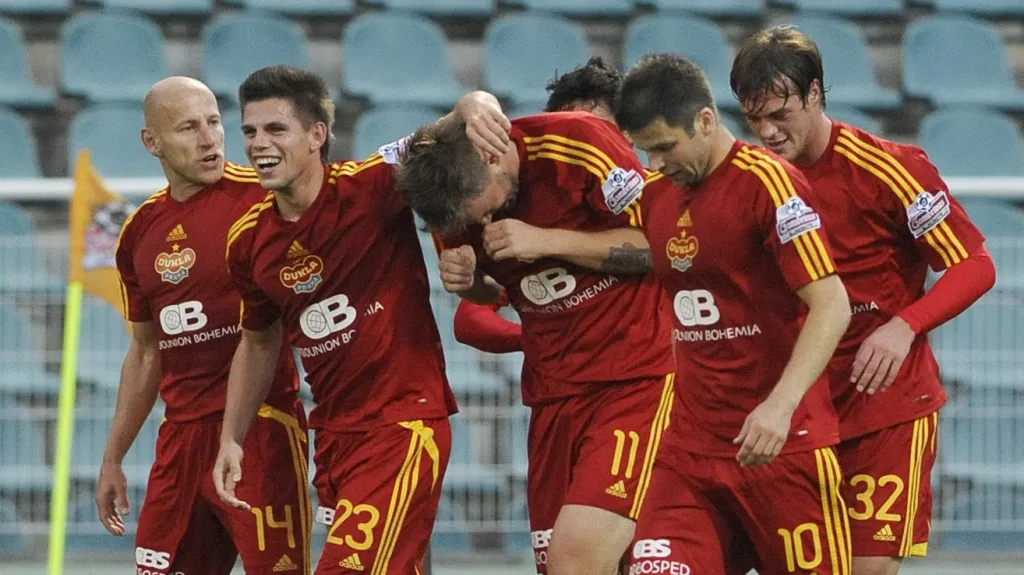 Radující se hráči Dukly