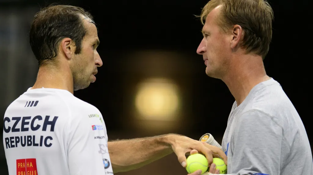 Radek Štěpánek s Petrem Kordou