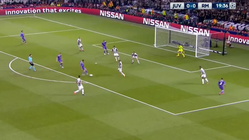 Gól v utkání Juventus Turín - Real Madrid: Ronaldo - 0:1 (20. min.)