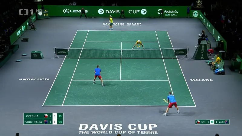 Čeští tenisté prohráli ve čtvrtfinále Davis Cupu s Austrálií 1:2 na zápasy