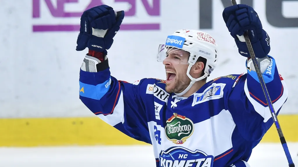 Milan Gulaši se raduje z gólu do sítě Mladé Boleslavi