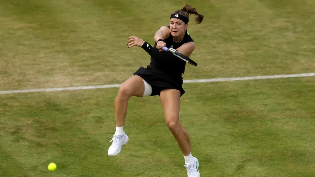 Karolína Muchová v utkání s Tatjanou Mariaovou