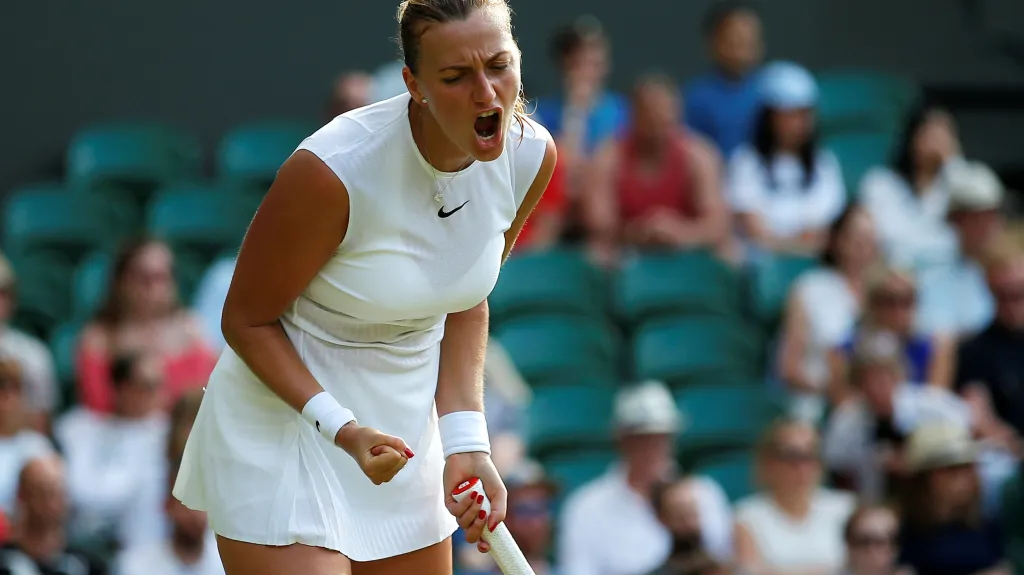 Slavící Petra Kvitová na Wimbledonu