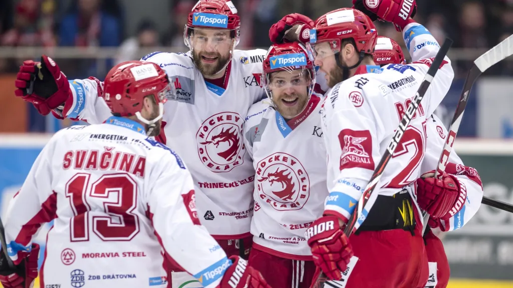 Radost hokejistů Třince