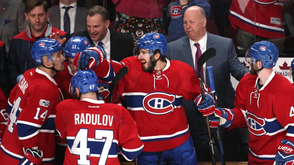 Radost na střídačce Canadiens