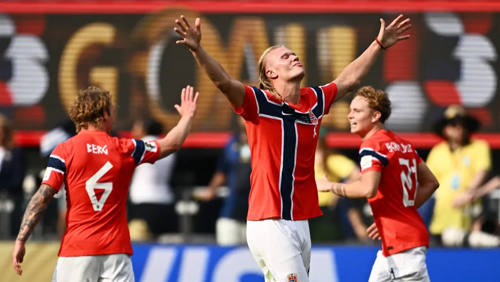 Erling Haaland se raduje z branky