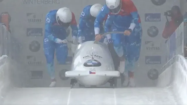 Druhá jízda českého čtyřbobu na SP ve Winterbergu II