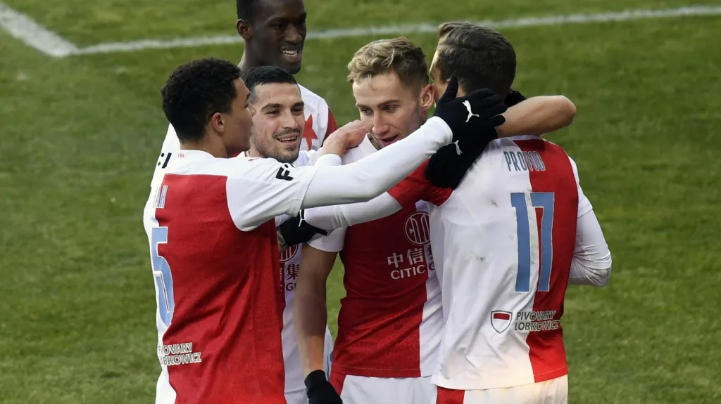 Radost fotbalistů Slavie