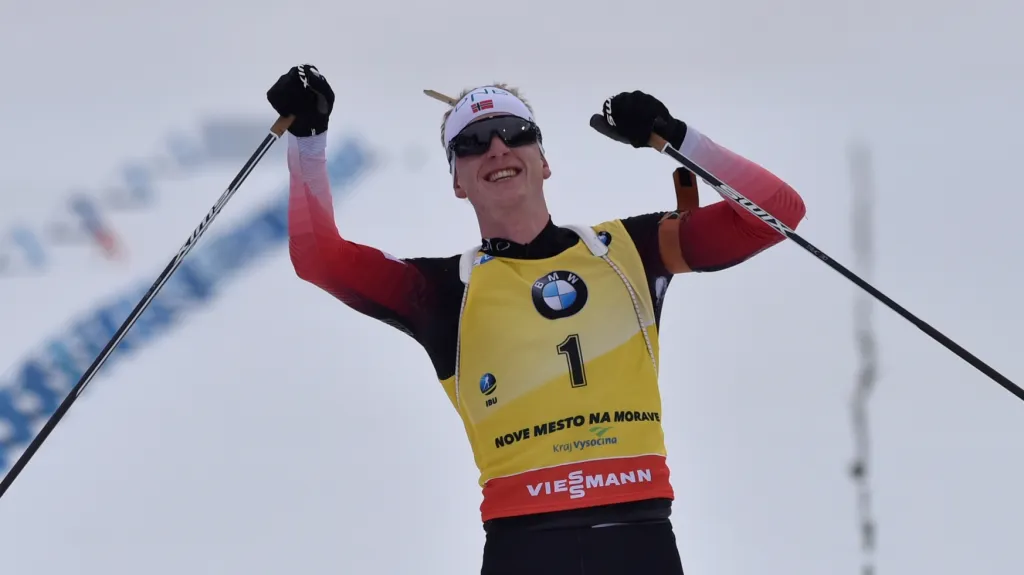 Vítěz "masáku" v Novém městě Johannes Thingnes Bö