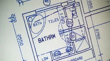 Nákres koupelny, ve které se střílelo