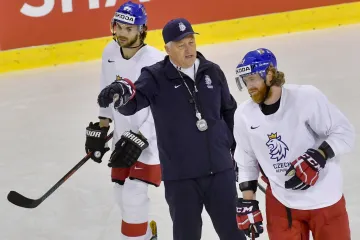 Miloš Říha na tréninku české reprezentace