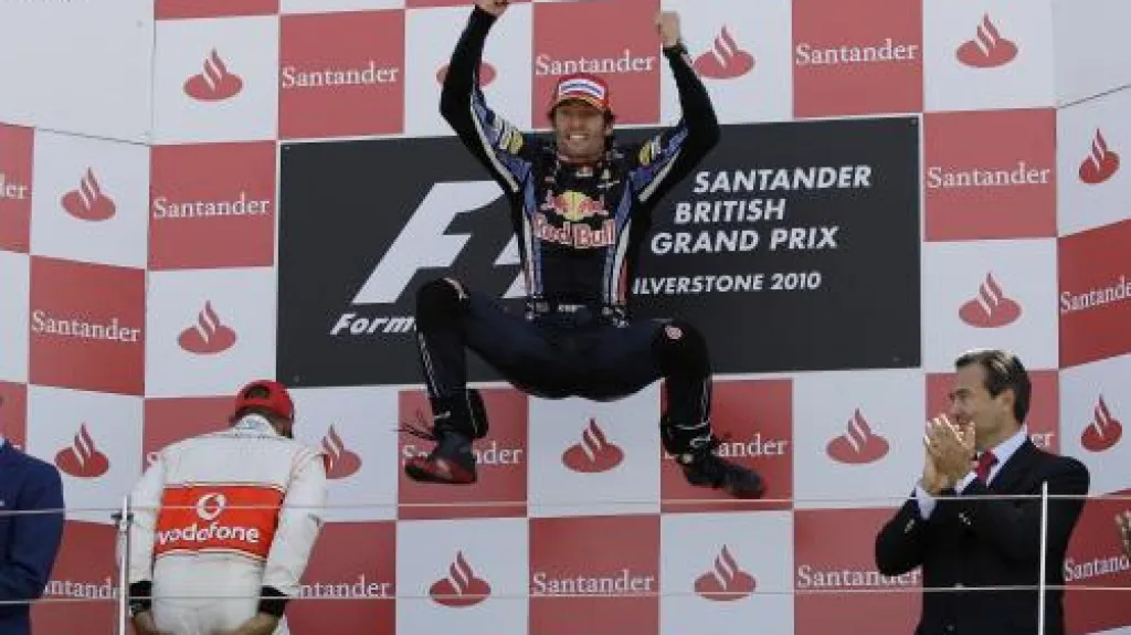 Radující se Mark Webber