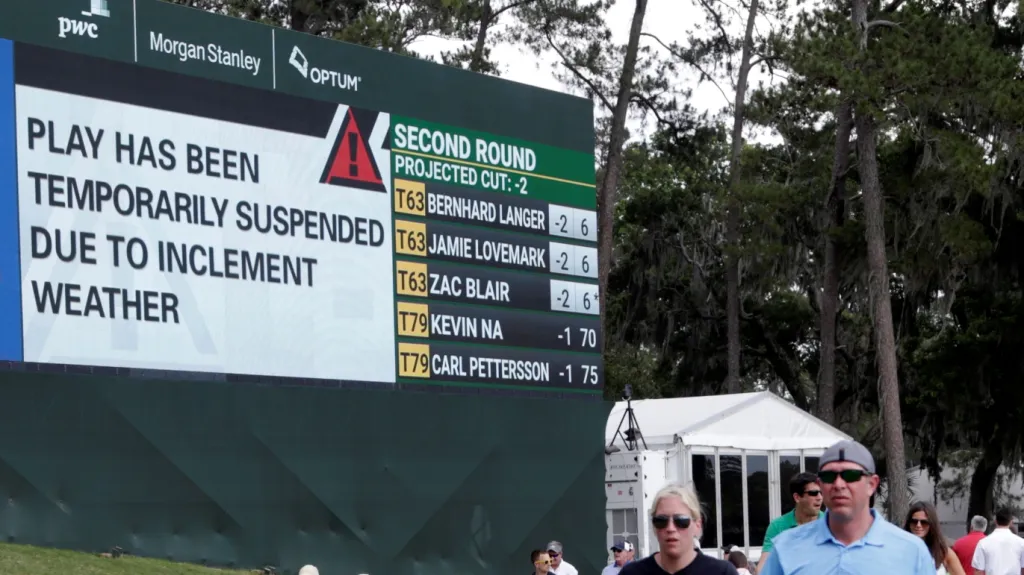 The Players Championship muselo být přerušeno kvůli počasí