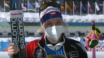 Ohlas Markéty Davidové po závodu s hromadným startem na MS v Pokljuce