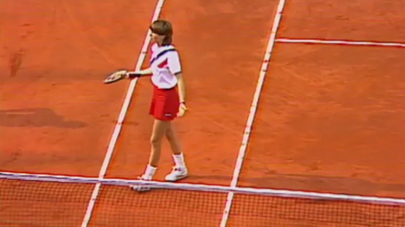 Humorná scénka v závěru čtyřhry finále Poháru federace 1986