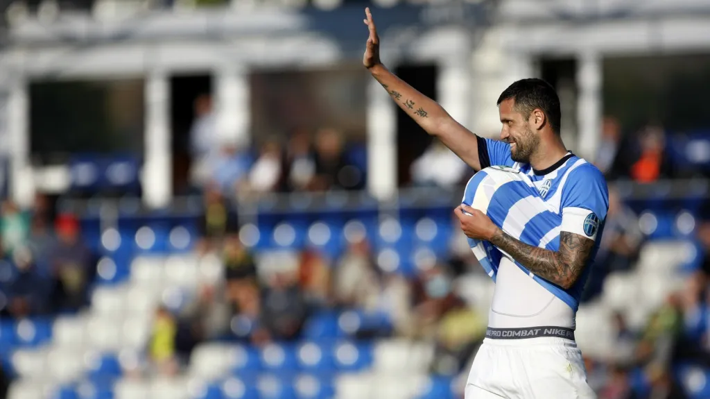 Šťastný kapitán Mladé Boleslavi Lukáš Magera