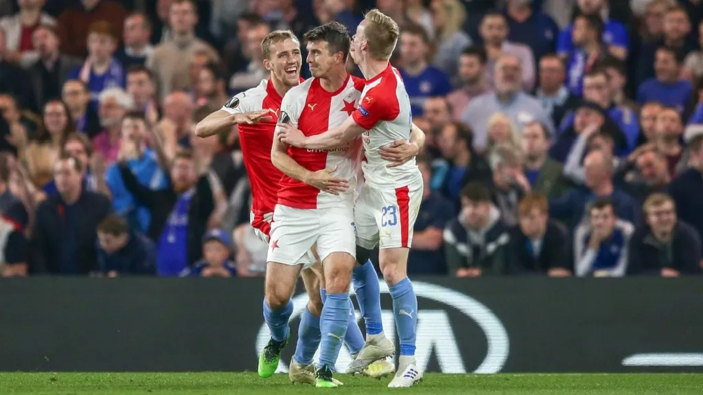 Radost fotbalistů Slavie