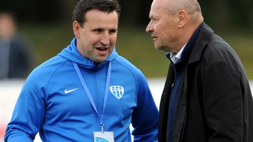 Petr Frňka (vlevo) ještě jako trenér Táborska