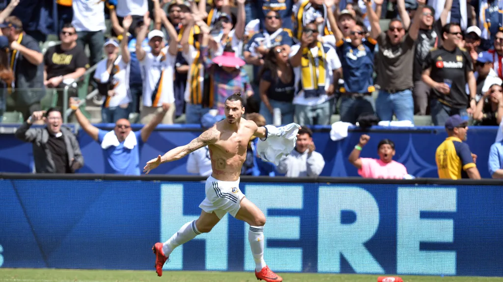 Zlatan Ibrahimovic slaví první gól v dresu LA Galaxy