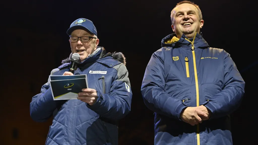Šéf IBU Ole Dahlin a viceprezident IBU Jiří Hamza