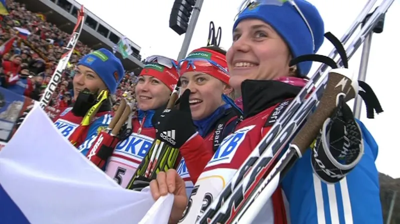 Ženskou biatlonovou štafetu v Ruhpoldingu ovládlo Rusko