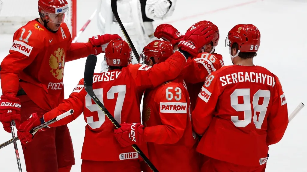 Ruská radost v zápase proti Rakousku