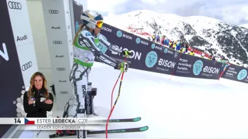 Jízda Ester Ledecké ve druhém super-G v Soldeu