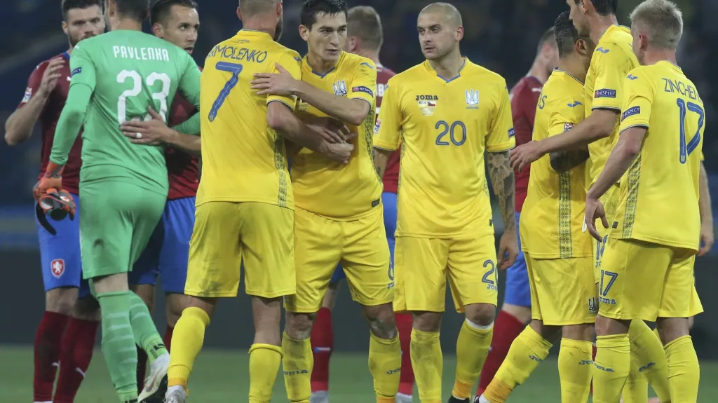 Radost fotbalistů Ukrajiny