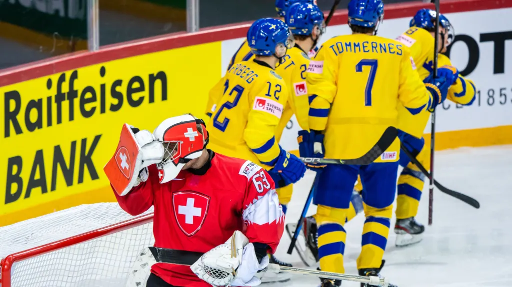 Švédská radost v utkání proti Švýcarsku