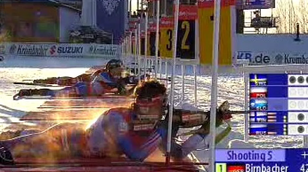 Biatlonisté na střelnici