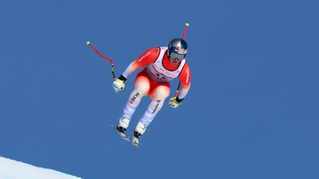 Vítězná jízda Franjo von Allmena ve sjezdu v Crans Montaně