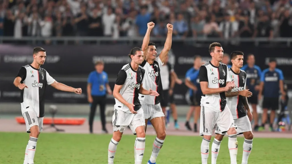 Fotbalisté Juventusu se radují