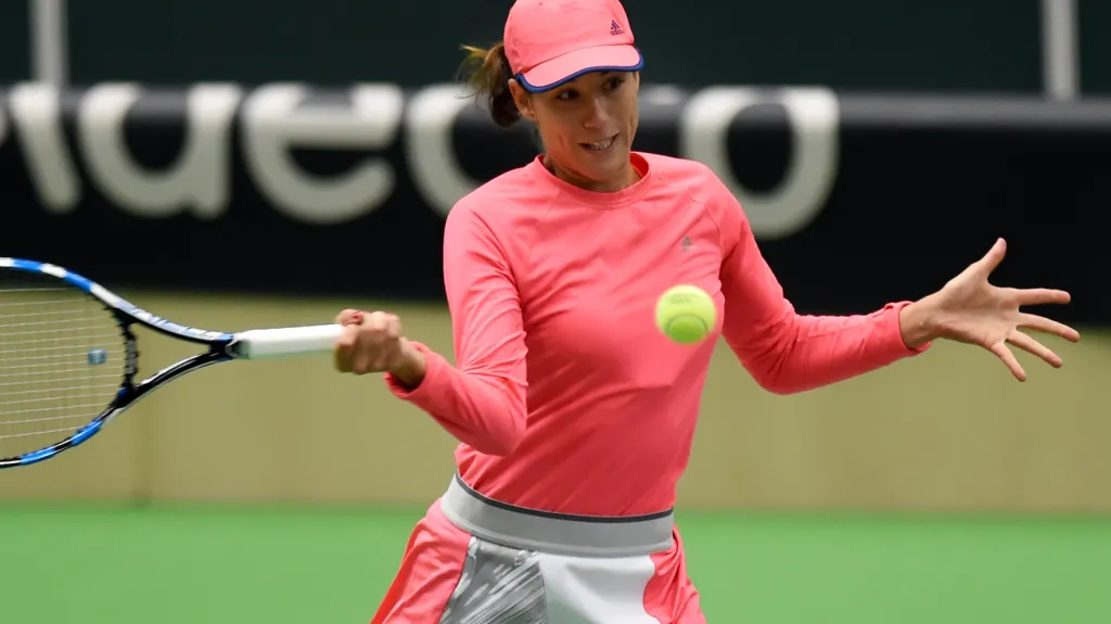 Garbiňe Muguruzaová během tréninku