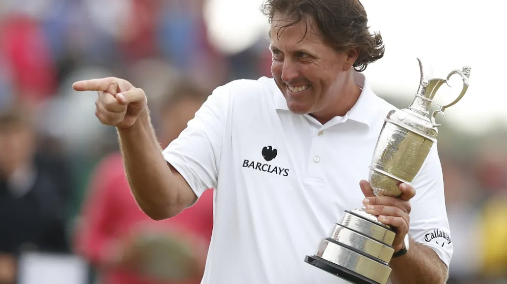 Phil Mickelson s trofejí pro vítěze British Open